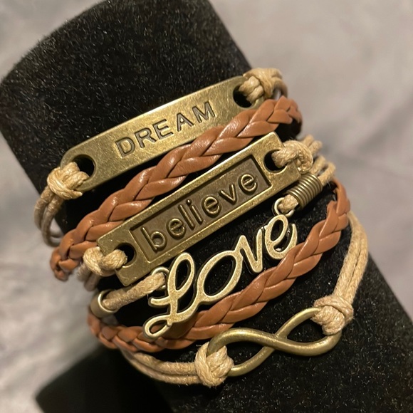 “DREAM” LOVE “believe” Infinity Loop Inspirational Braided Beautiful Bracelet - Picture 5 of 6
